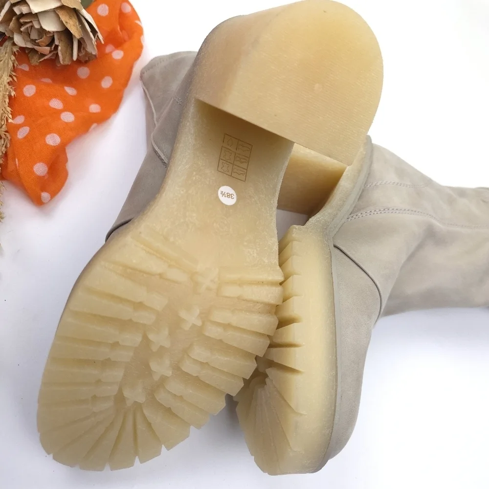 Free People Stylish Grey Beige Platform Boots Sz 38½ - Picture 14 of 16